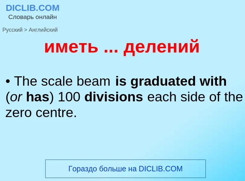 Como se diz иметь ... делений em Inglês? Tradução de &#39иметь ... делений&#39 em Inglês