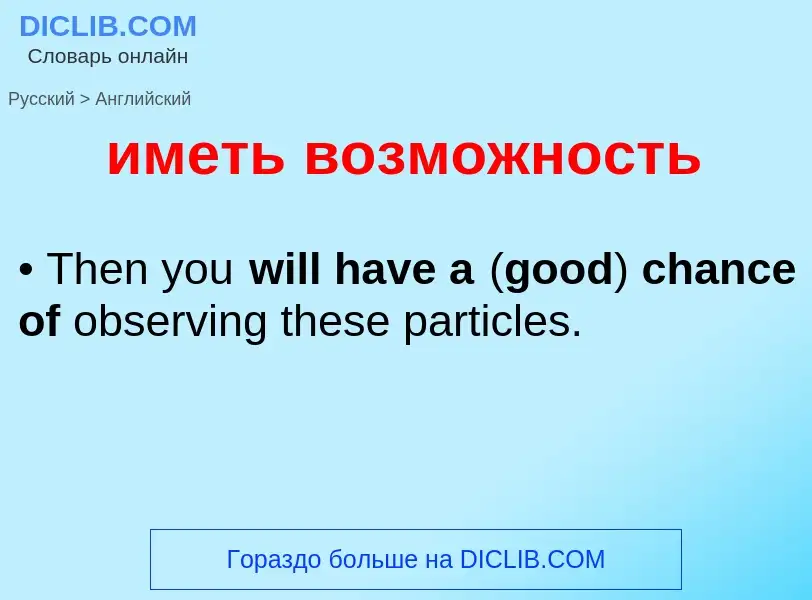 Как переводится иметь возможность на Английский язык