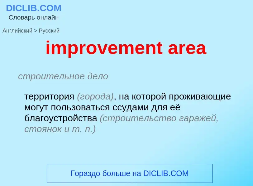 Как переводится improvement area на Русский язык