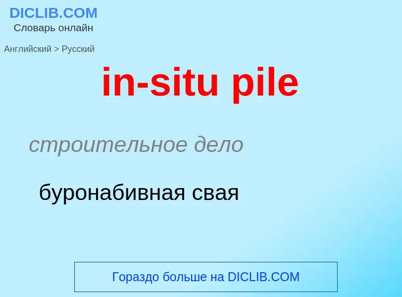 Как переводится in-situ pile на Русский язык