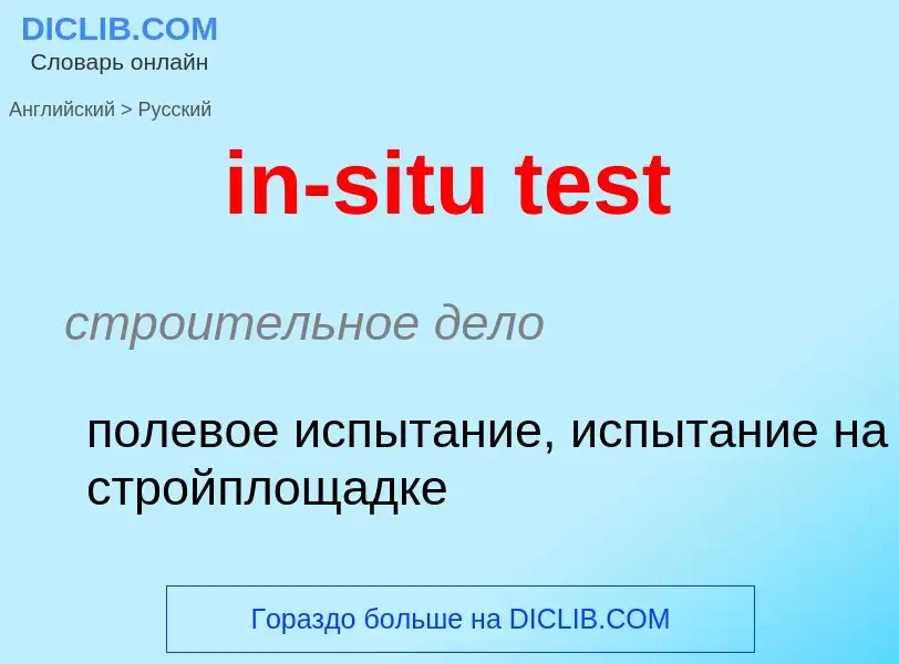 Как переводится in-situ test на Русский язык