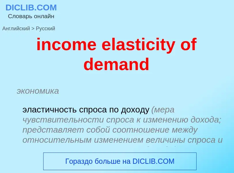 What is the Russian for income elasticity of demand? Translation of &#39income elasticity of demand&