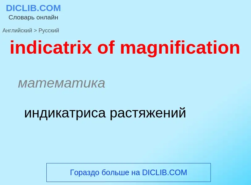 Как переводится indicatrix of magnification на Русский язык