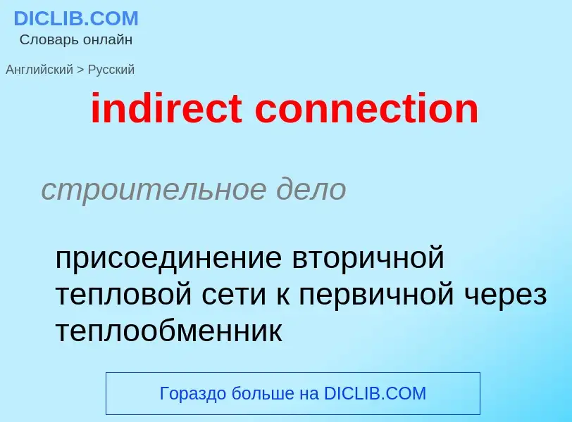 Como se diz indirect connection em Russo? Tradução de &#39indirect connection&#39 em Russo