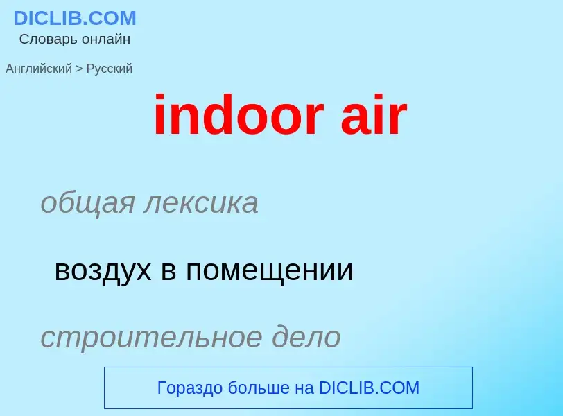 Как переводится indoor air на Русский язык