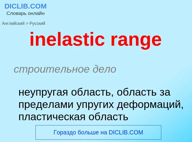 What is the Russian for inelastic range? Translation of &#39inelastic range&#39 to Russian