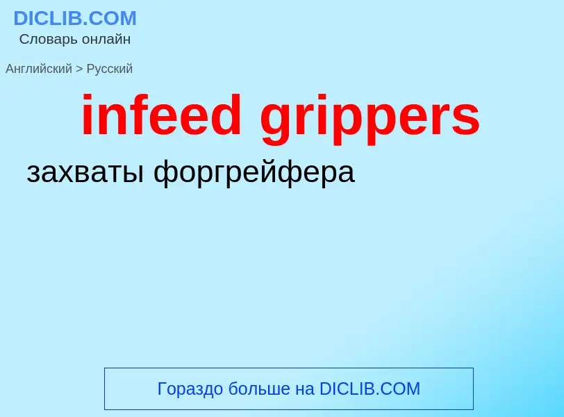 Vertaling van &#39infeed grippers&#39 naar Russisch