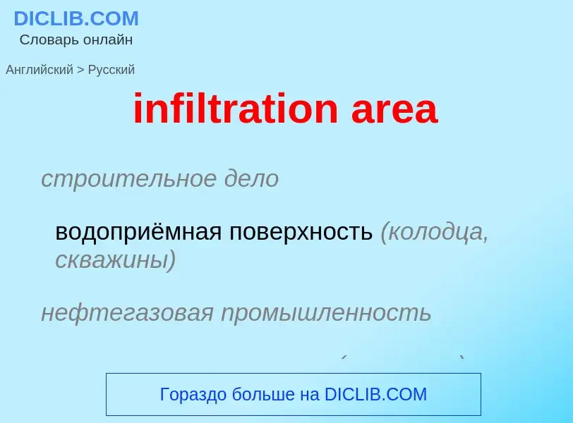 Как переводится infiltration area на Русский язык