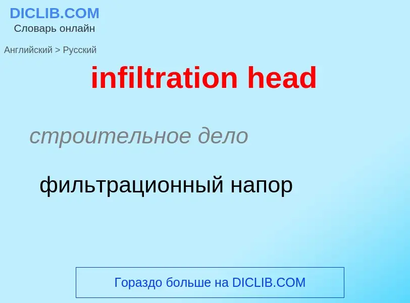 Как переводится infiltration head на Русский язык