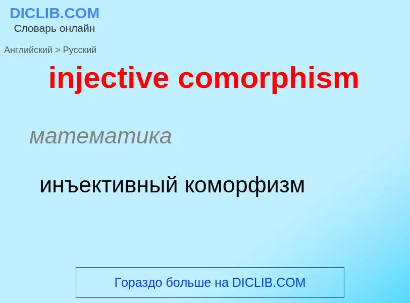 Como se diz injective comorphism em Russo? Tradução de &#39injective comorphism&#39 em Russo