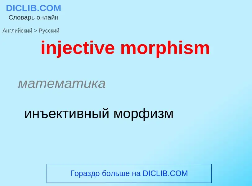 Como se diz injective morphism em Russo? Tradução de &#39injective morphism&#39 em Russo