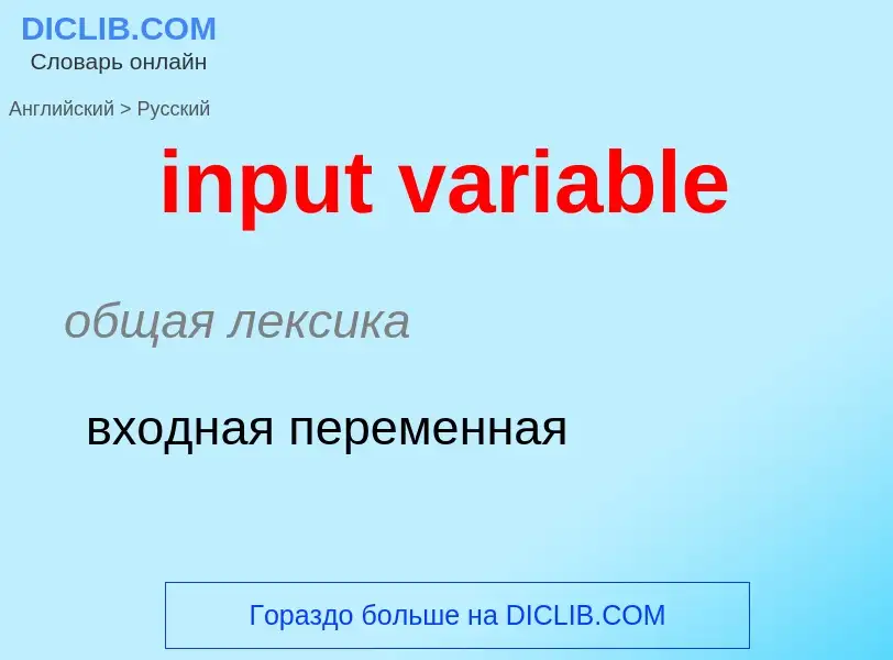 Как переводится input variable на Русский язык