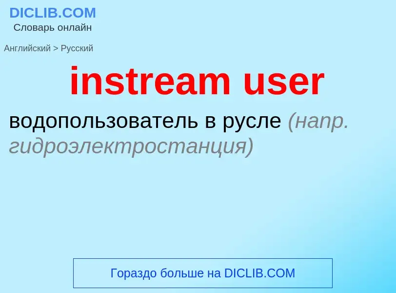 Как переводится instream user на Русский язык