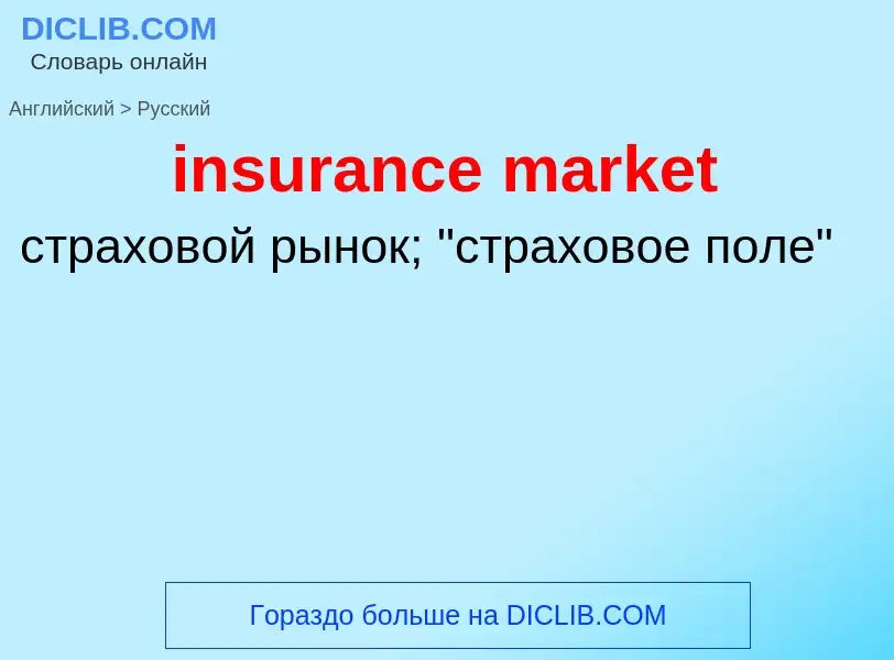 What is the Russian for insurance market? Translation of &#39insurance market&#39 to Russian