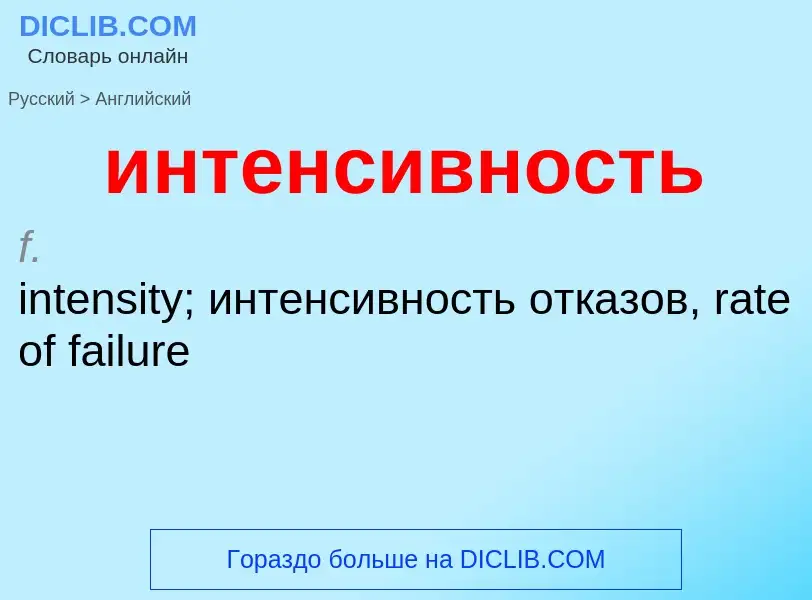 Μετάφραση του &#39интенсивность&#39 σε Αγγλικά