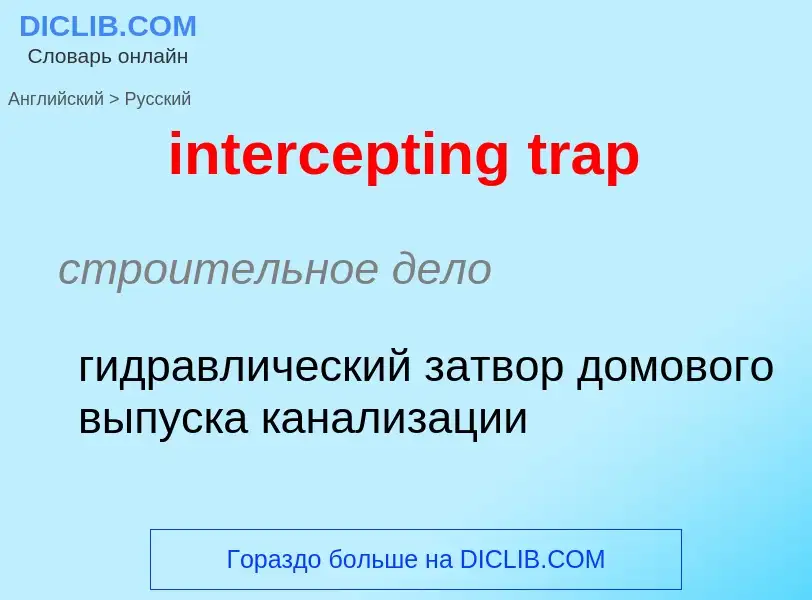 Как переводится intercepting trap на Русский язык