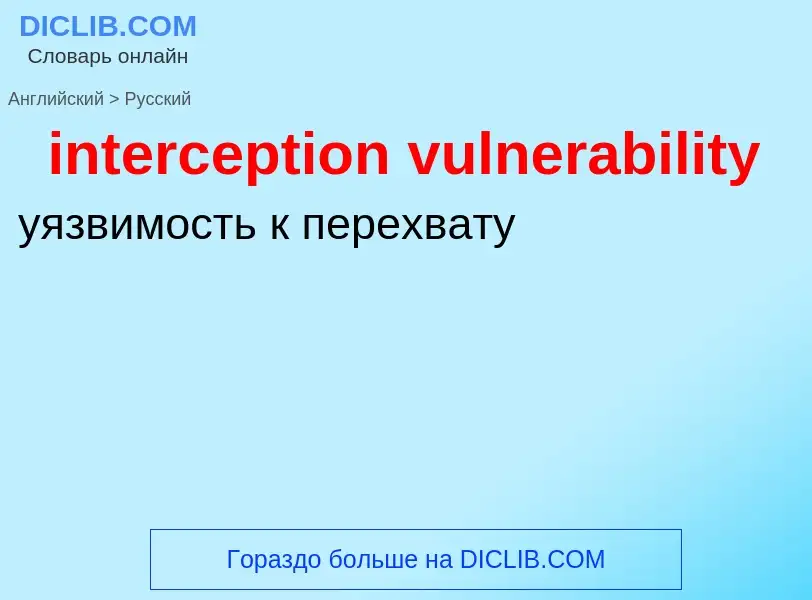 Как переводится interception vulnerability на Русский язык