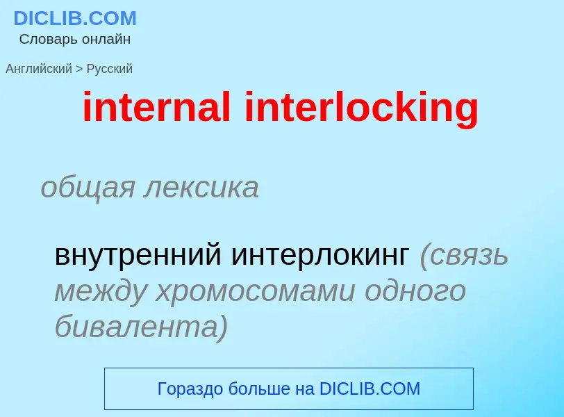 ¿Cómo se dice internal interlocking en Ruso? Traducción de &#39internal interlocking&#39 al Ruso