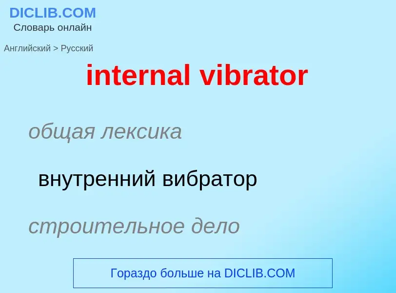 Как переводится internal vibrator на Русский язык