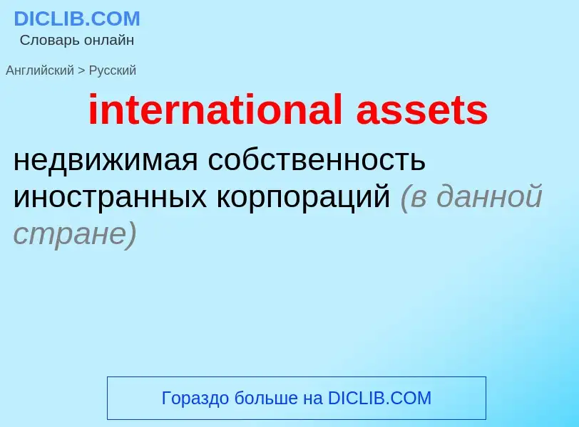 Vertaling van &#39international assets&#39 naar Russisch