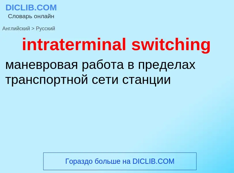 Как переводится intraterminal switching на Русский язык