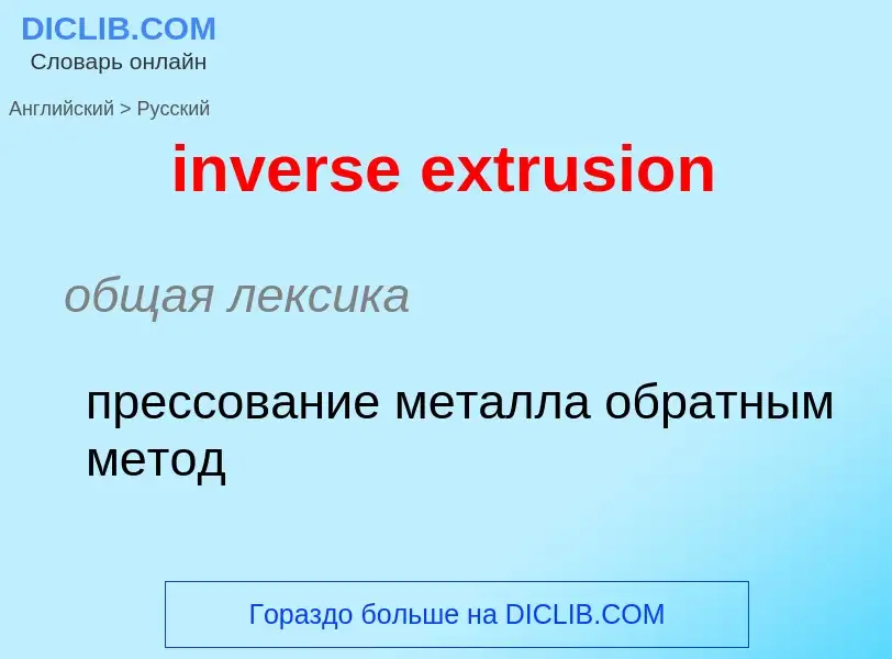 Как переводится inverse extrusion на Русский язык