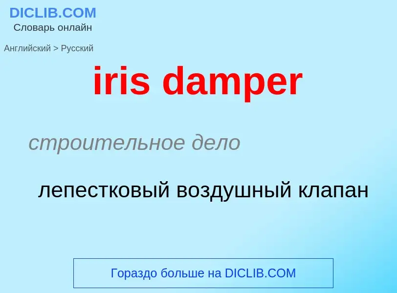 Как переводится iris damper на Русский язык