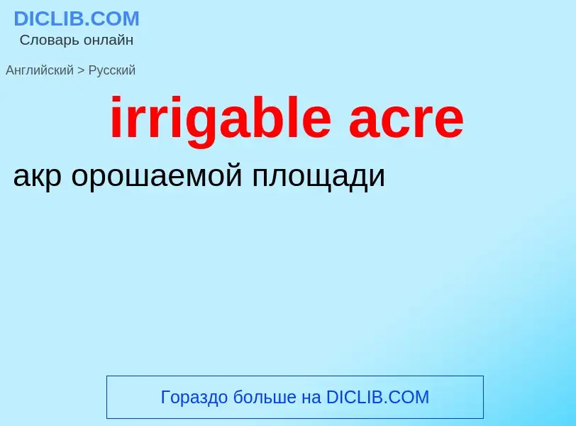 Как переводится irrigable acre на Русский язык