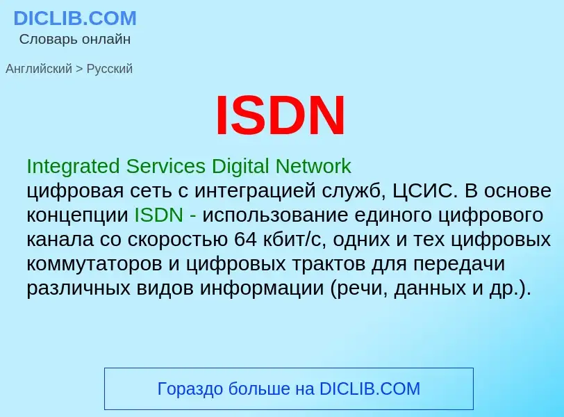 Как переводится ISDN на Русский язык