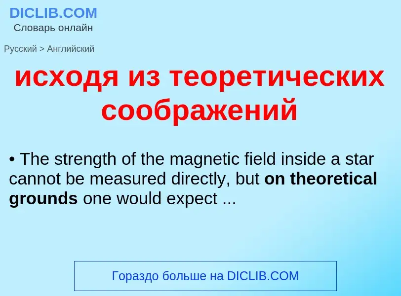 Как переводится исходя из теоретических соображений на Английский язык