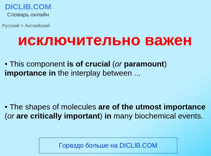 Как переводится исключительно важен на Английский язык