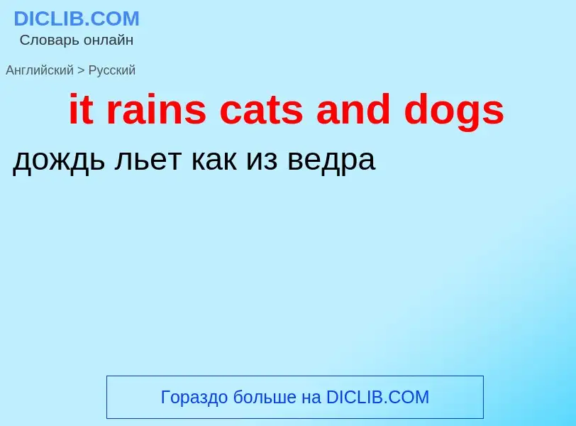 Vertaling van &#39it rains cats and dogs&#39 naar Russisch