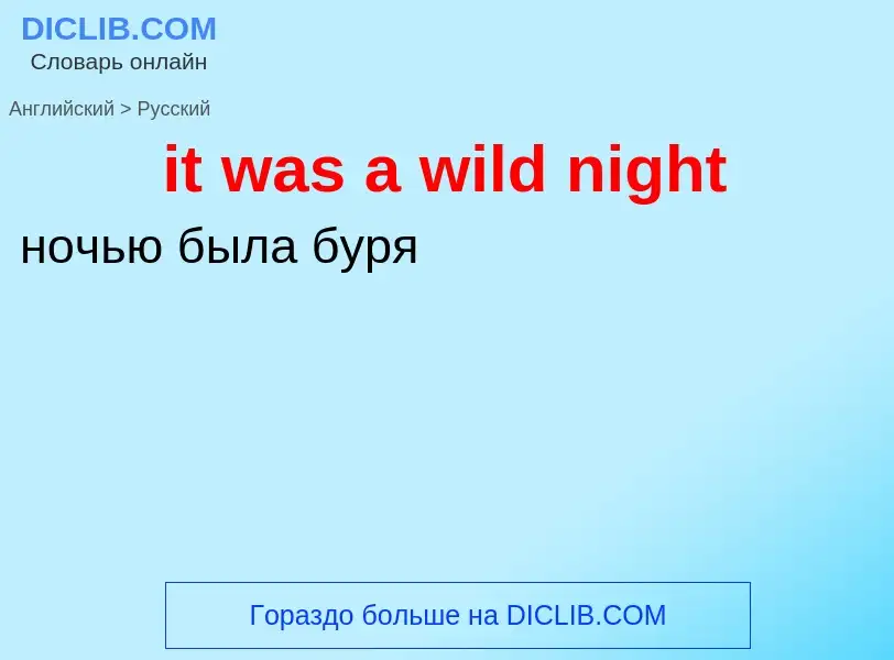 Vertaling van &#39it was a wild night&#39 naar Russisch