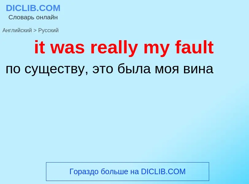 Vertaling van &#39it was really my fault&#39 naar Russisch