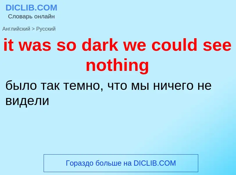 Vertaling van &#39it was so dark we could see nothing&#39 naar Russisch