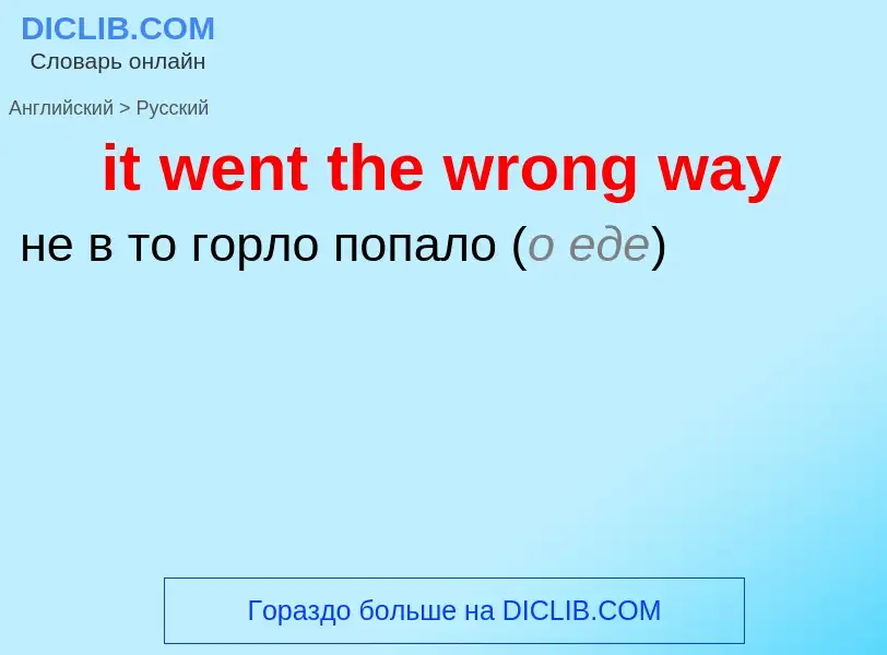 Vertaling van &#39it went the wrong way&#39 naar Russisch