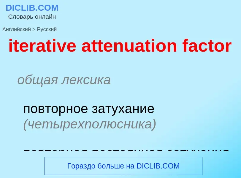 Как переводится iterative attenuation factor на Русский язык