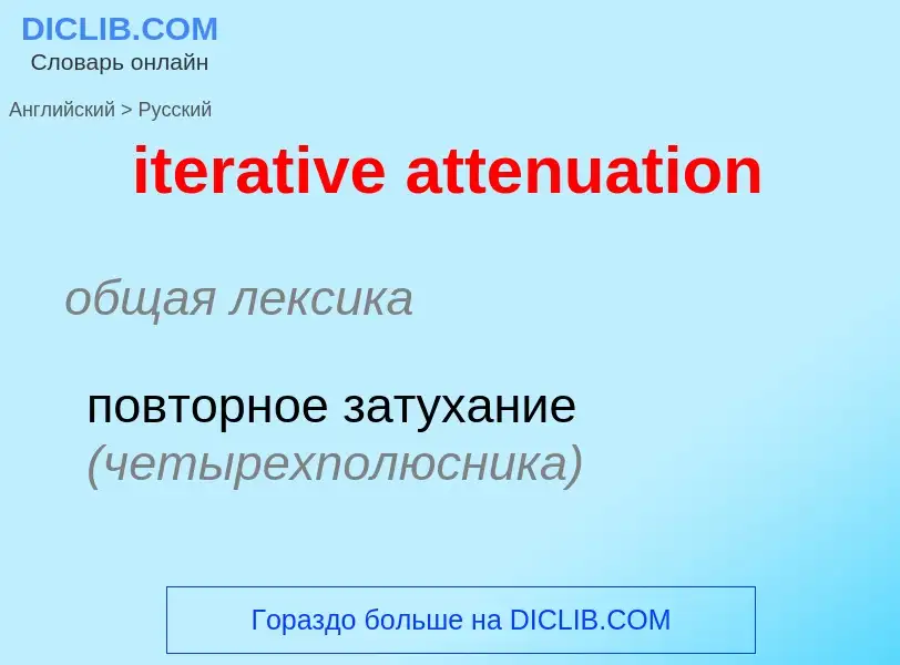 Как переводится iterative attenuation на Русский язык