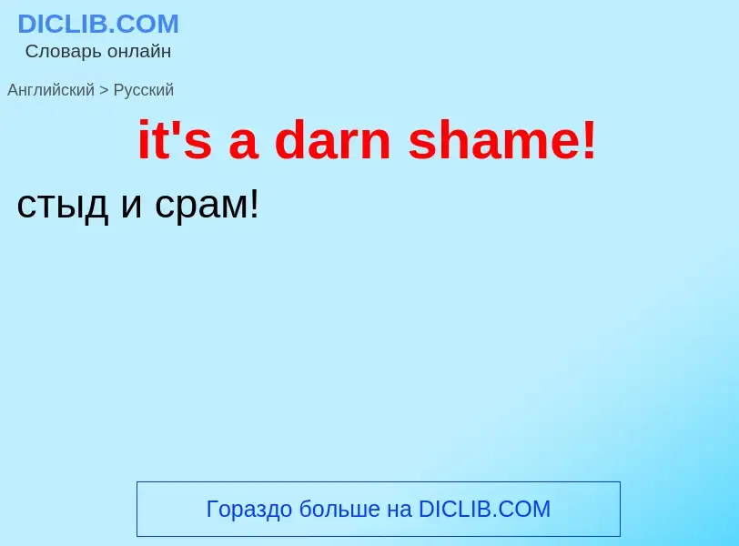 Vertaling van &#39it's a darn shame!&#39 naar Russisch