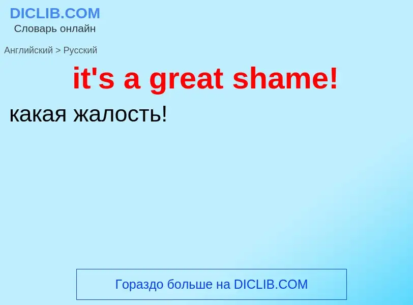 Vertaling van &#39it's a great shame!&#39 naar Russisch