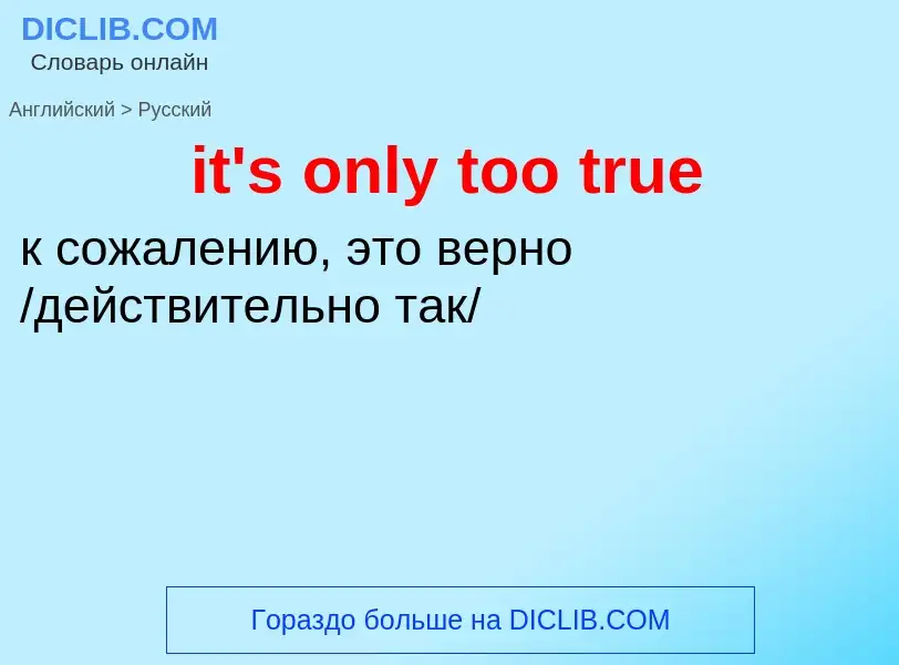 Vertaling van &#39it's only too true&#39 naar Russisch