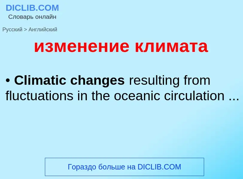 Como se diz изменение климата em Inglês? Tradução de &#39изменение климата&#39 em Inglês