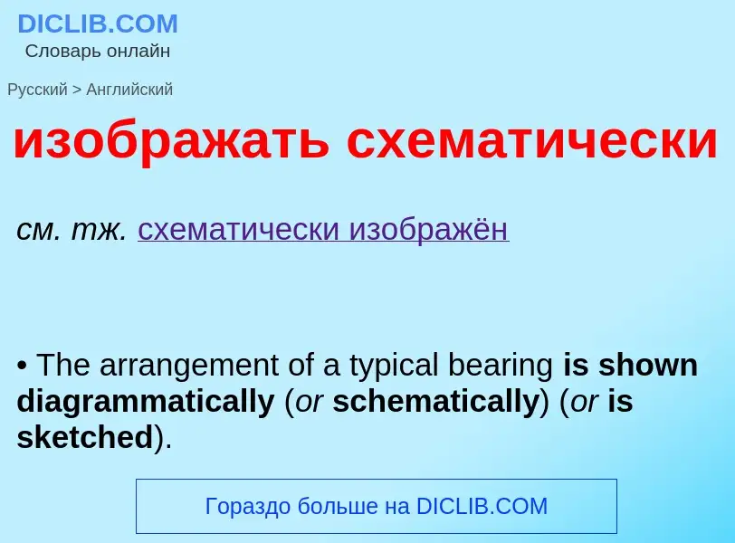 Как переводится изображать схематически на Английский язык