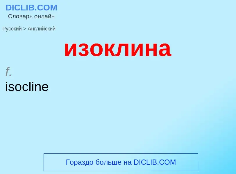 Как переводится изоклина на Английский язык