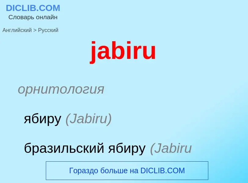 What is the الروسية for jabiru? Translation of &#39jabiru&#39 to الروسية