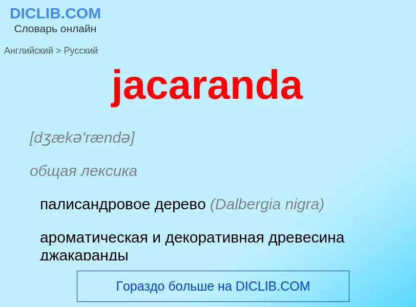 Как переводится jacaranda на Русский язык