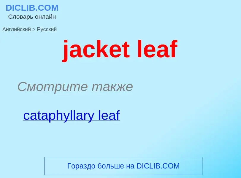 ¿Cómo se dice jacket leaf en Ruso? Traducción de &#39jacket leaf&#39 al Ruso