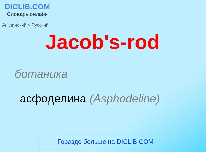 Как переводится Jacob's-rod на Русский язык