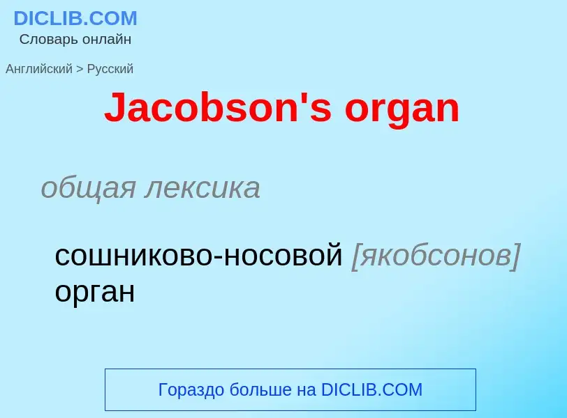 Μετάφραση του &#39Jacobson's organ&#39 σε Ρωσικά