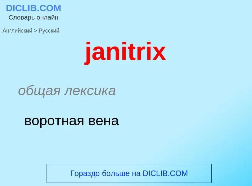 ¿Cómo se dice janitrix en Ruso? Traducción de &#39janitrix&#39 al Ruso